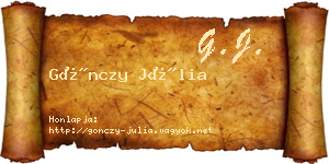 Gönczy Júlia névjegykártya